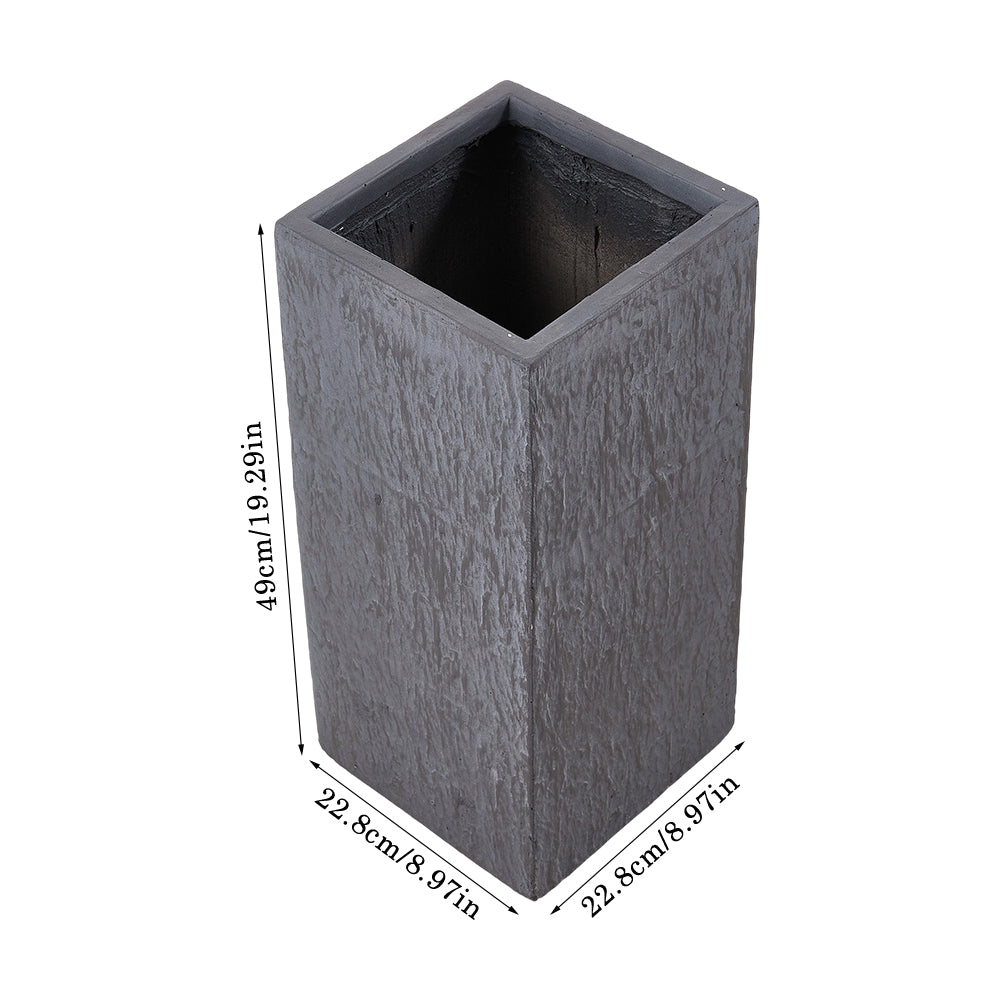 Rectangular Shaped Cement Planter Flower Pot With Drainage Holes | Small | Dark Grey