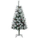 5ft Christmas Xmas Tree Pine Look And Metal Stand Snow Gift 184 Tips
