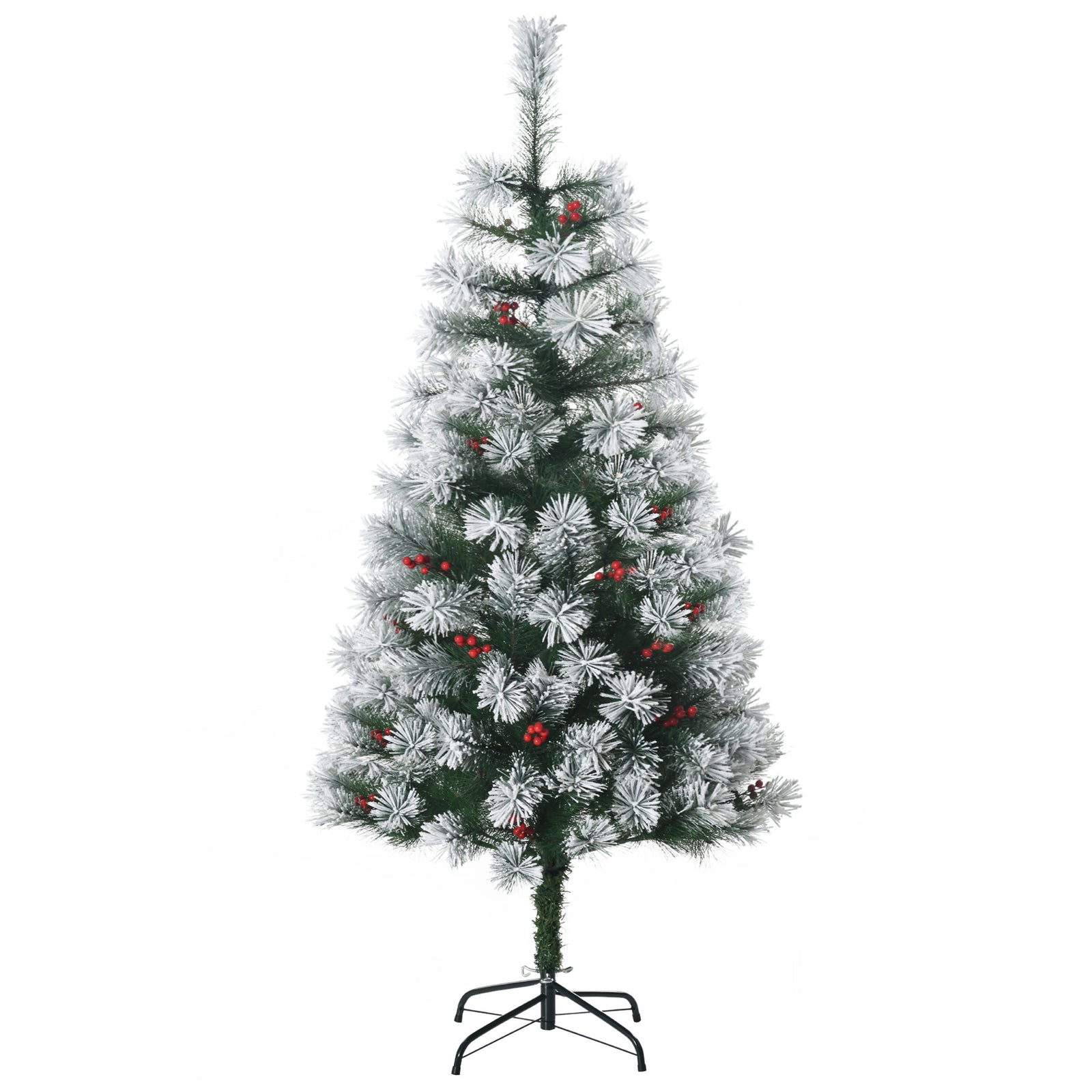 5ft Christmas Xmas Tree Pine Look And Metal Stand Snow Gift 184 Tips
