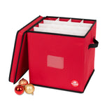 Collapsible Red 64 Bauble Storage Bag With Zipped Lid & Handles