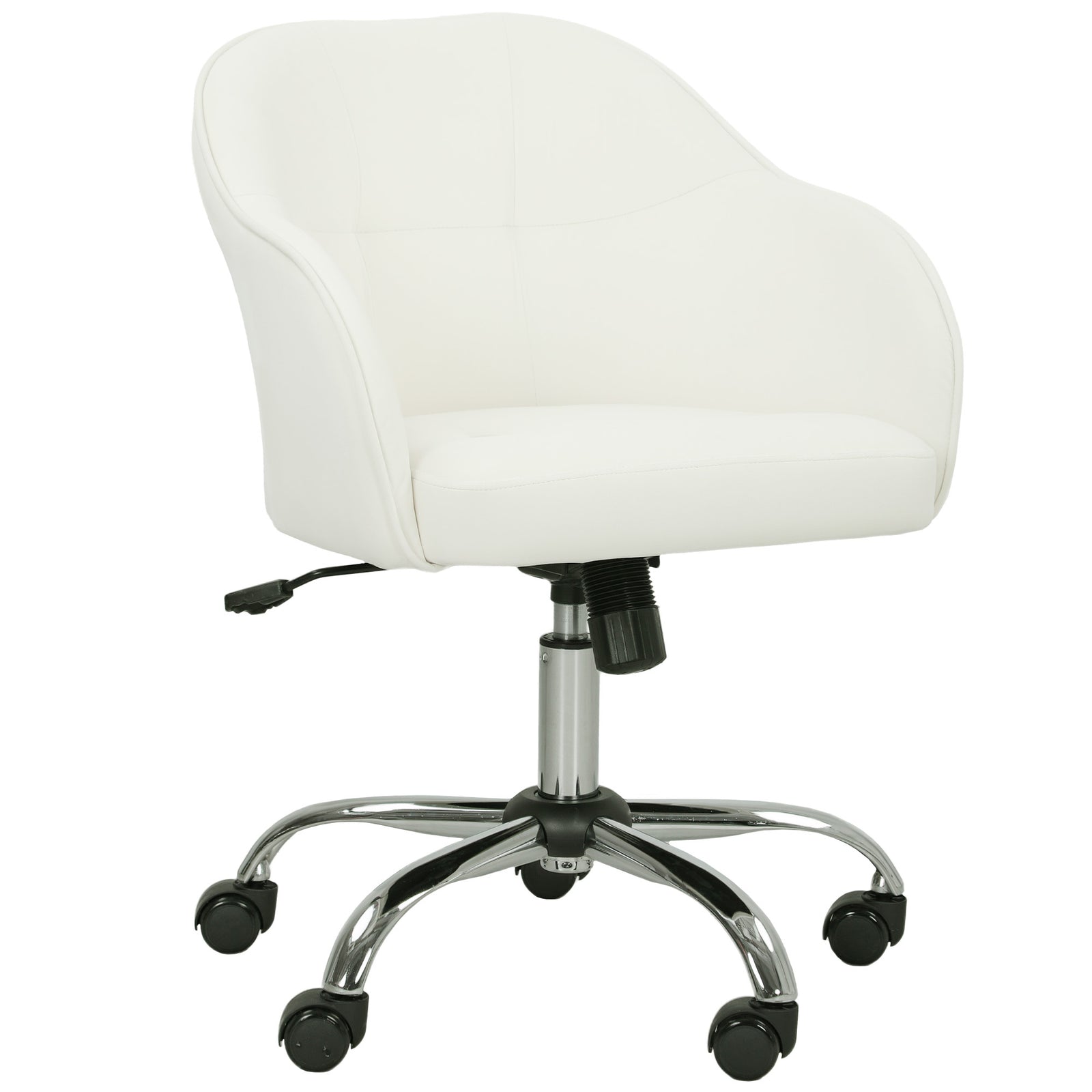 Vanity Chair For Desk, Wheels | Cream