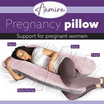 U Shaped Pregnancy Pillow, 135x75x20cm Shredded Memory Foam Full Body Maternity Cushion For Sleeping | U Shape | Pink