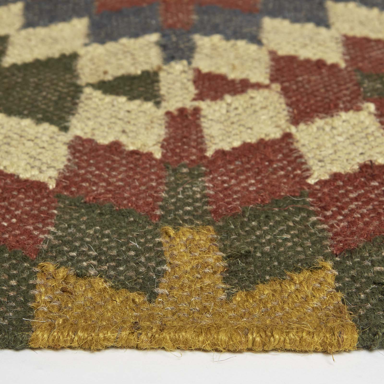 Lucea Orange & Blue Kilim Wool Rug | 180cm x 90cm | Orange