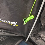 3-4 Persons Tunnel Tent, Two Room Camping Tent W/ Windows | Black
