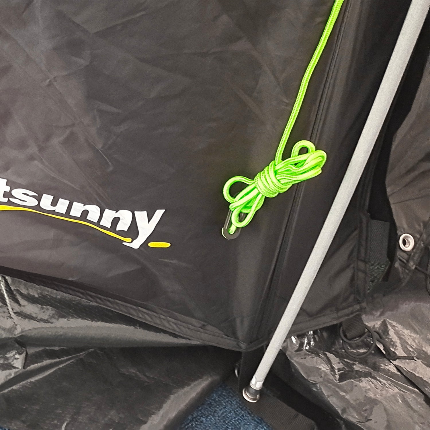 3-4 Persons Tunnel Tent, Two Room Camping Tent W/ Windows | Black