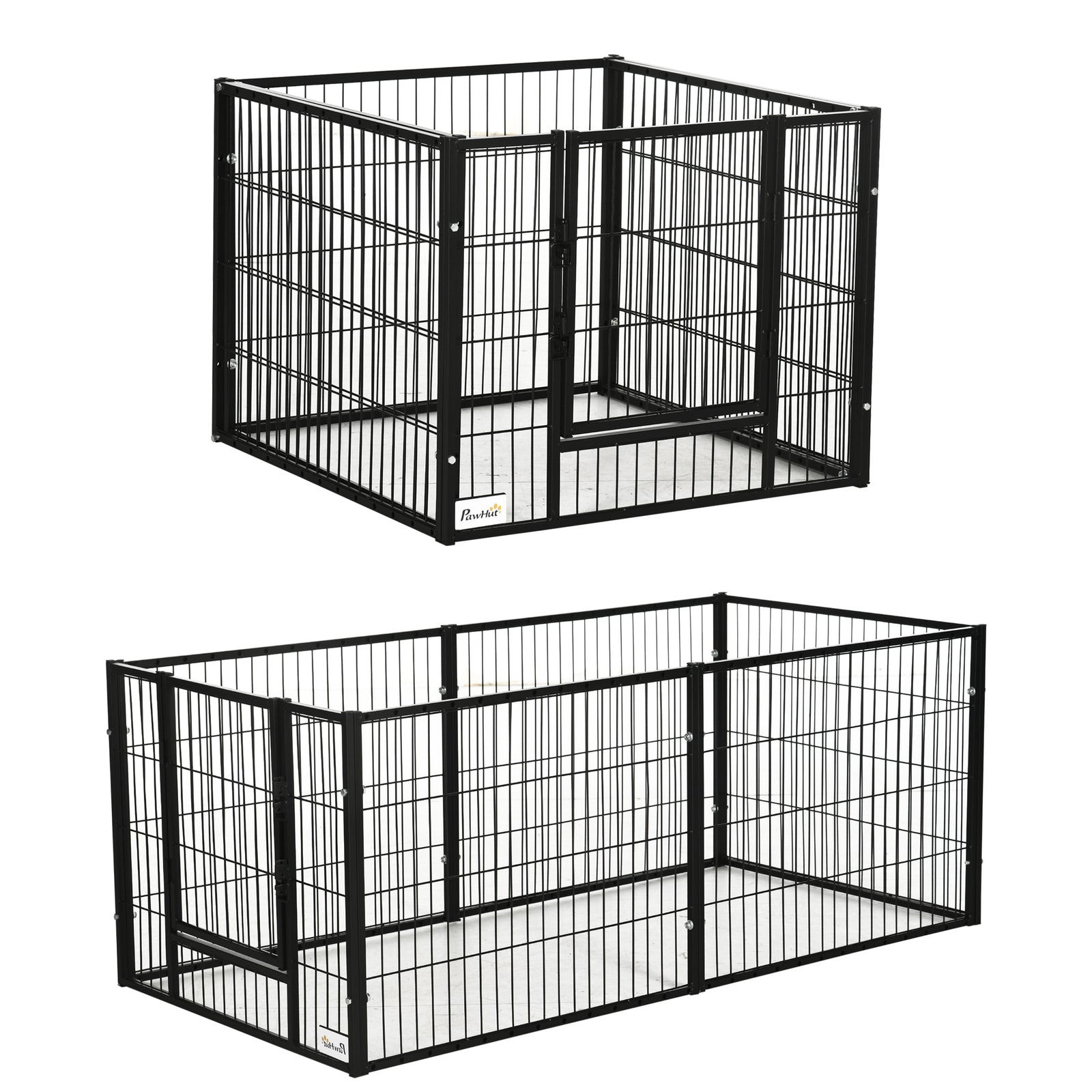 Heavy Duty 6 Panel Pet Playpen For Small, Medium Dogs | Black