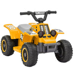 Aiyaplay 6v Electric Quad Bike For Kids W/ Forward Backward | Yellow