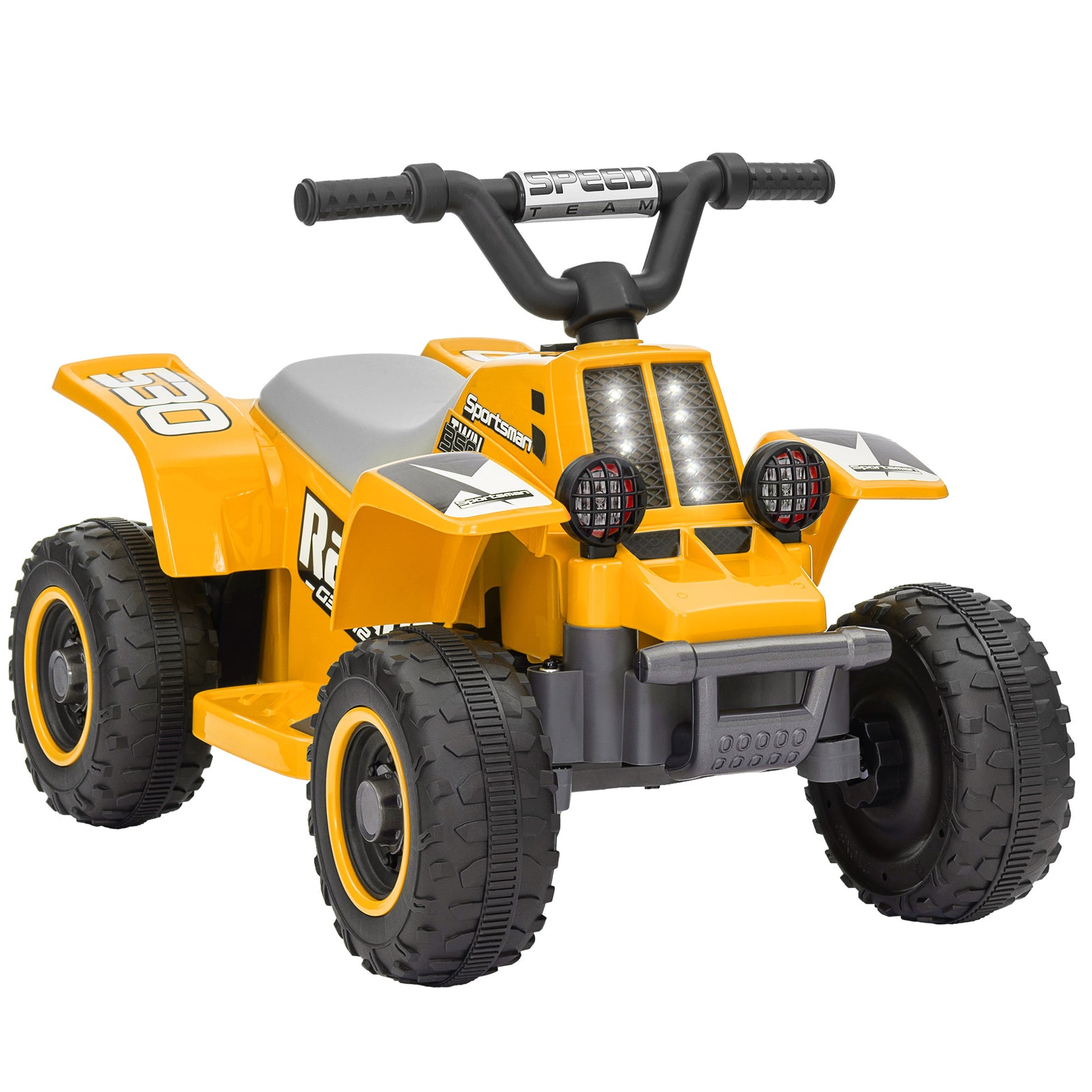 Aiyaplay 6v Electric Quad Bike For Kids W/ Forward Backward | Yellow