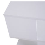 Square 2 Tier Wood Coffee Side Table Storage Shelf Rack | White
