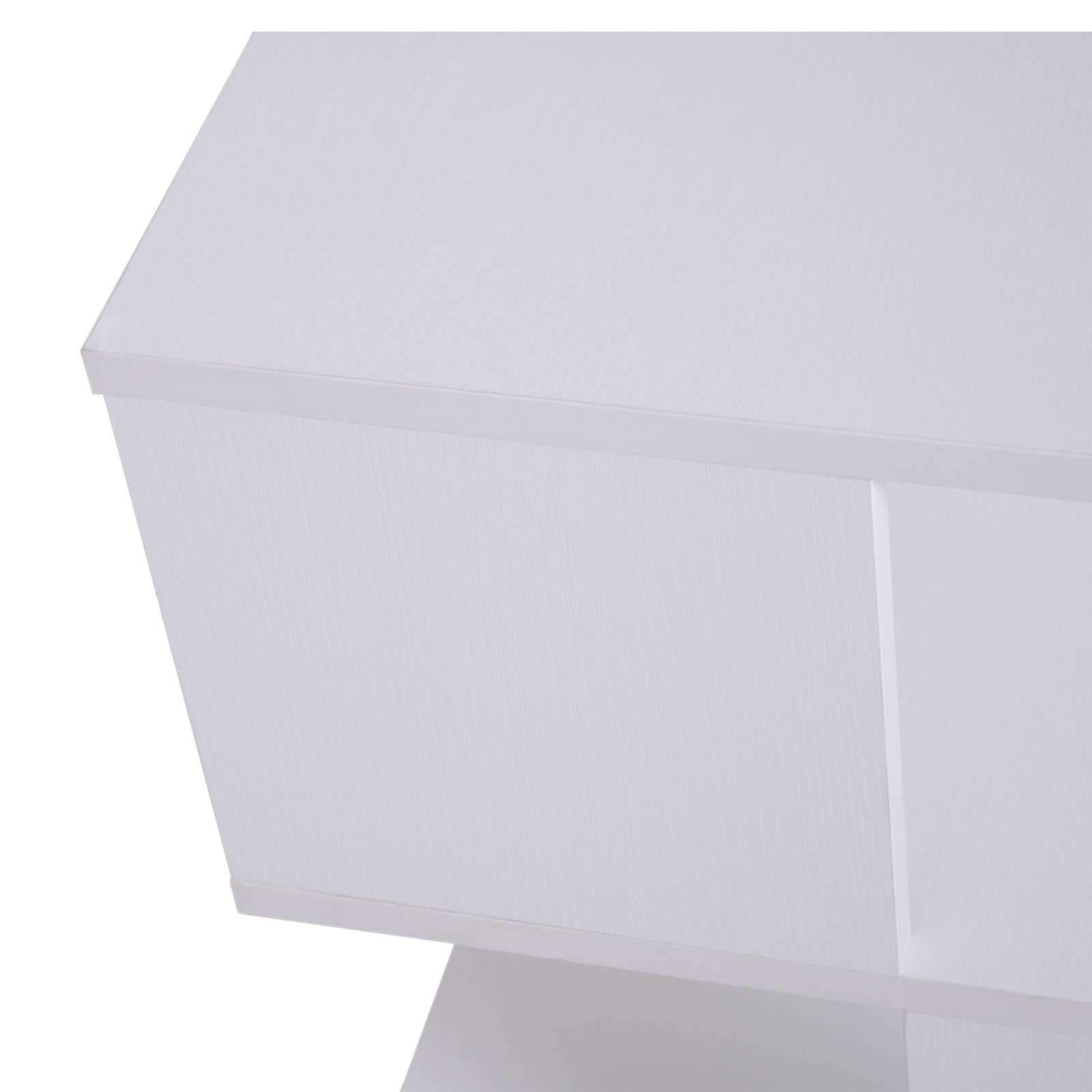 Square 2 Tier Wood Coffee Side Table Storage Shelf Rack | White