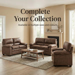 Oxford Faux Leather Sofa 1 Seater | Brown