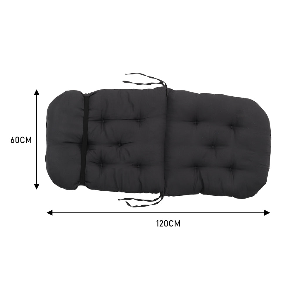Rocking Chair Tufted Seat Pad Non-slip Seat Cushion | Dark Grey