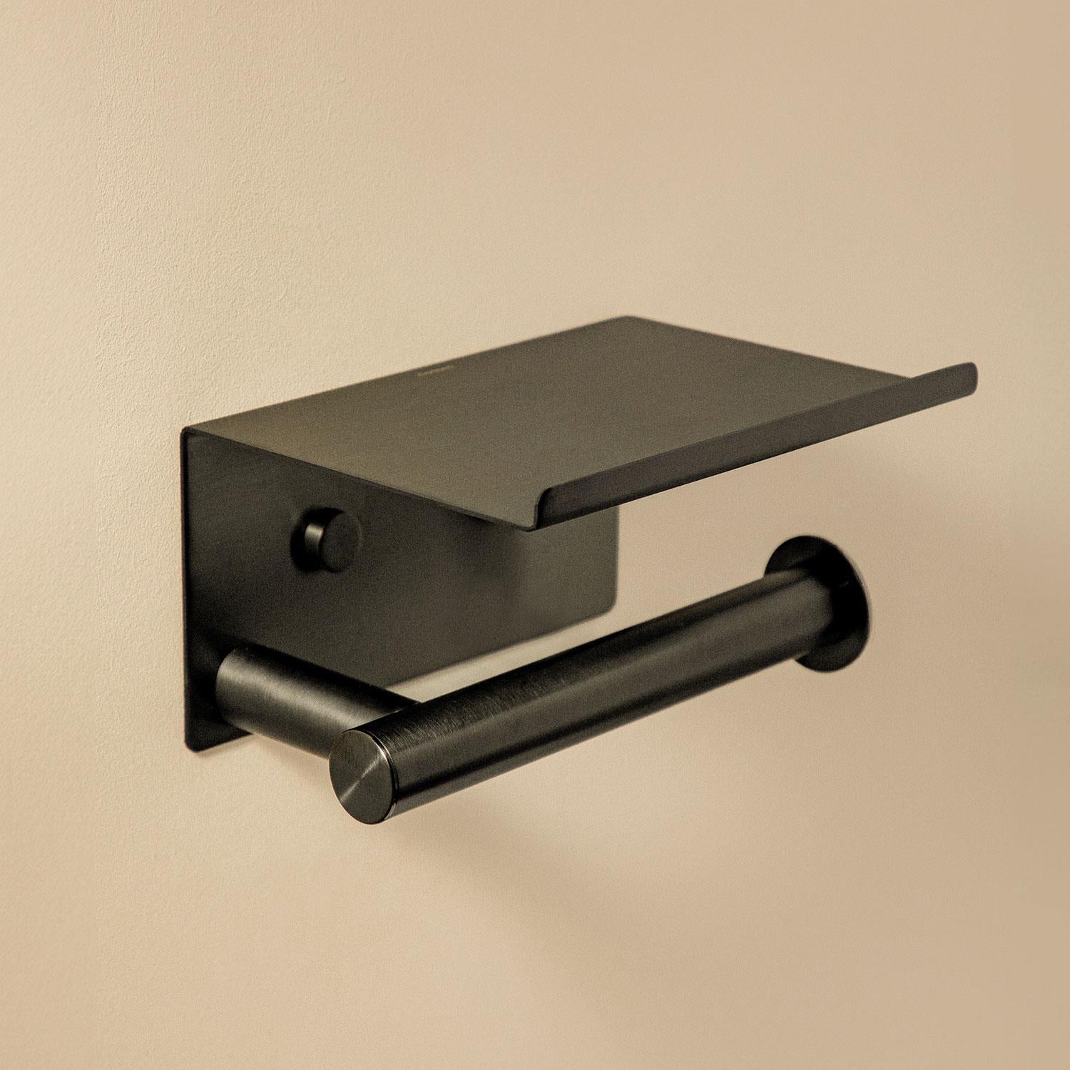 Paper Holder With Cover Brushed Black Pvd Architect Sp