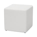 Breeins White Teddy Fleece Upholstered Footstool