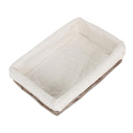 Cotton Lined Antique Wash Straight Sided Tray | Small | Brown