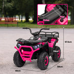 12v Kids Electric Ride On Atv W/ Spring Suspension, Storage Basket | Pink