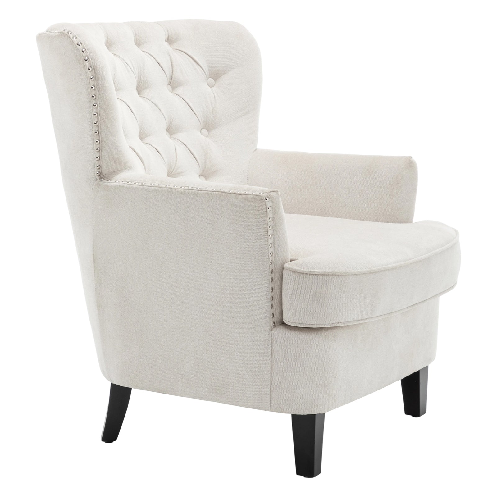Breeins Modern Linen Upholstered Tufted Accent Chair Armchair