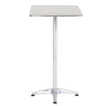 HOMCOM Stainless Bar Table, Adjustable Height, 60x60 Cm