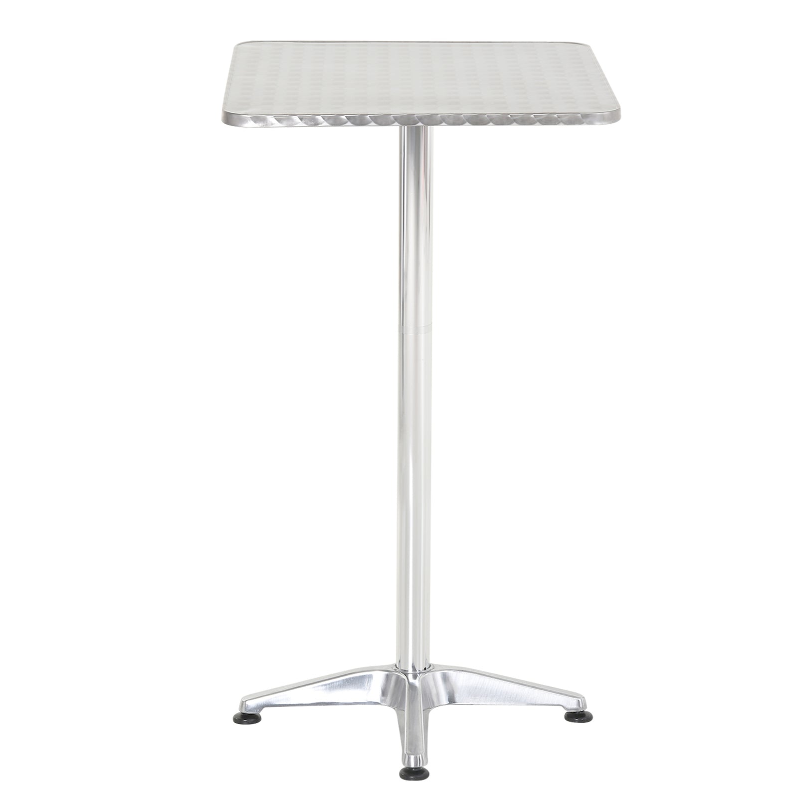 HOMCOM Stainless Bar Table, Adjustable Height, 60x60 Cm