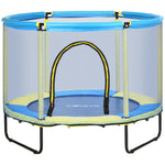 55" Kids Trampoline With Enclosure Net For Toddler 1-6 Years Blue