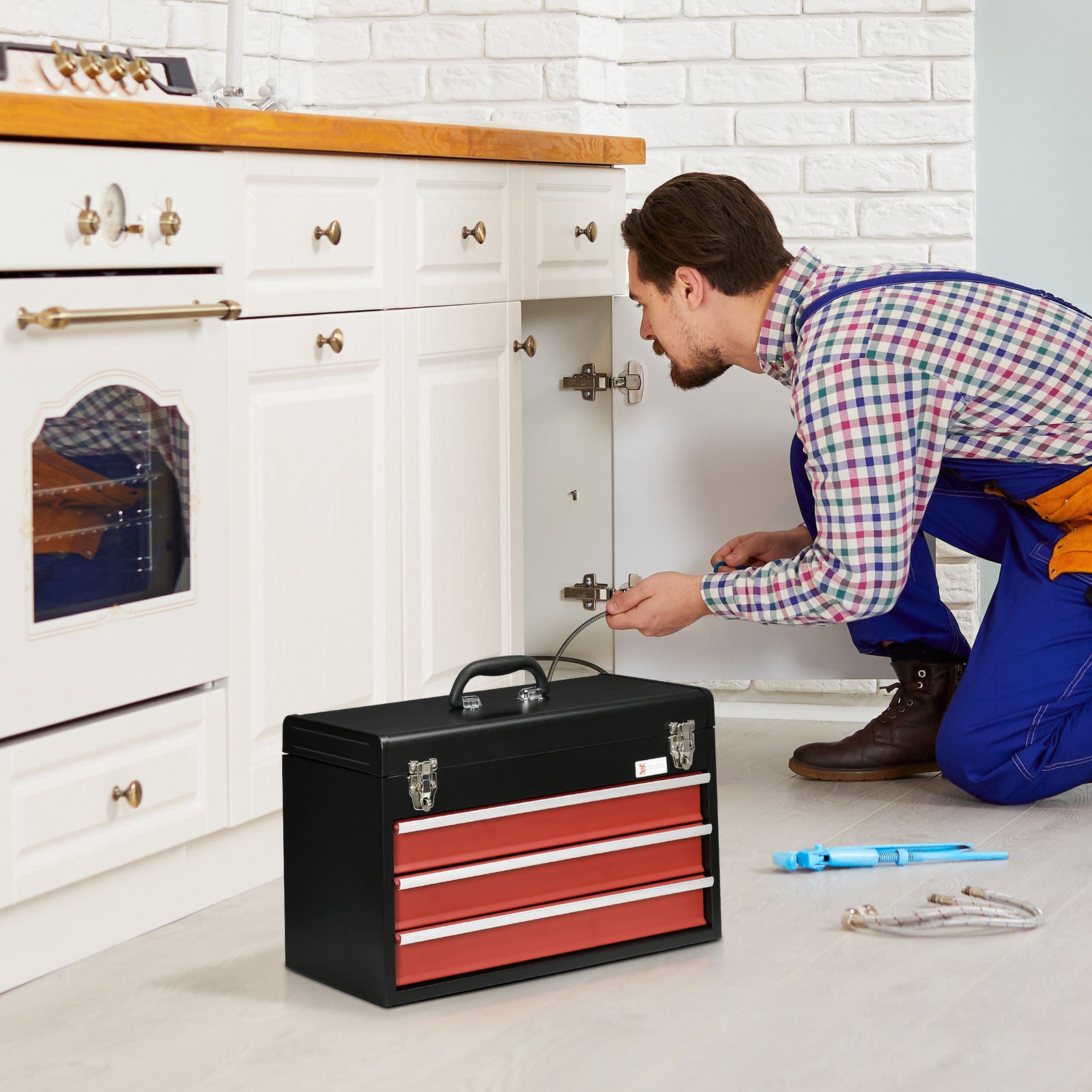 Lockable 3 Drawer Tool Chest With Ball Bearing Slide Drawers | Black