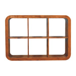 Solid Wood Darcy Display Unit, 6 Open Storage Slots, Light Brown
