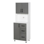 Modern Kitchen Pantry Cabinet Storage Cupboard W/ Countertop