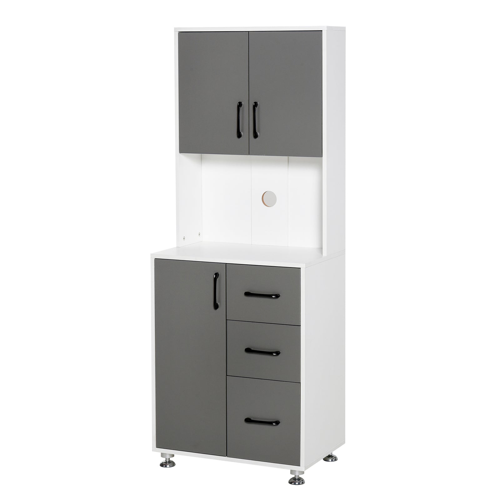 Modern Kitchen Pantry Cabinet Storage Cupboard W/ Countertop