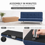 Britney Linen Sofa Bed 3 Seater | Blue