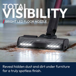 200w Cordless Stick Vacuum Cleaner With Anti-tangle Brush, Led Floor Lights, 50-min Runtime, Detachable Battery & Handheld Mode