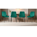 Amelia Velvet Comfort Dining Chairs | One Size | Green