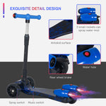 Child 3-wheel Scooter Light Music Water Spray Rechargeable 3-6 Yrs | Blue