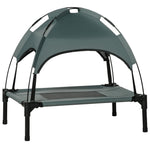 Pawhut 61cm Elevated Dog Bed Cooling Raised Pet Cot Uv Protection Canopy | Gray