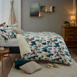 Winter Walk Fleece Duvet Cover Set With Sherpa Reverse – Cosy Cabin Bedding | Double | Multi