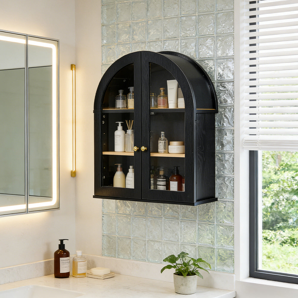 Arched Wall Cabinet With Adjustable Shelf