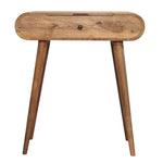 Solid Mango Wood Mini Oak-ish Round Dressing Table