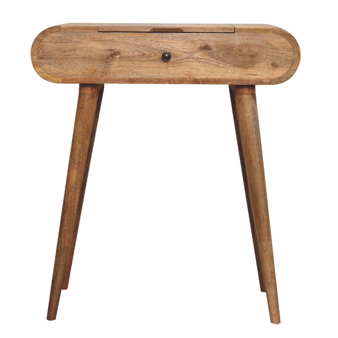 Solid Mango Wood Mini Oak-ish Round Dressing Table