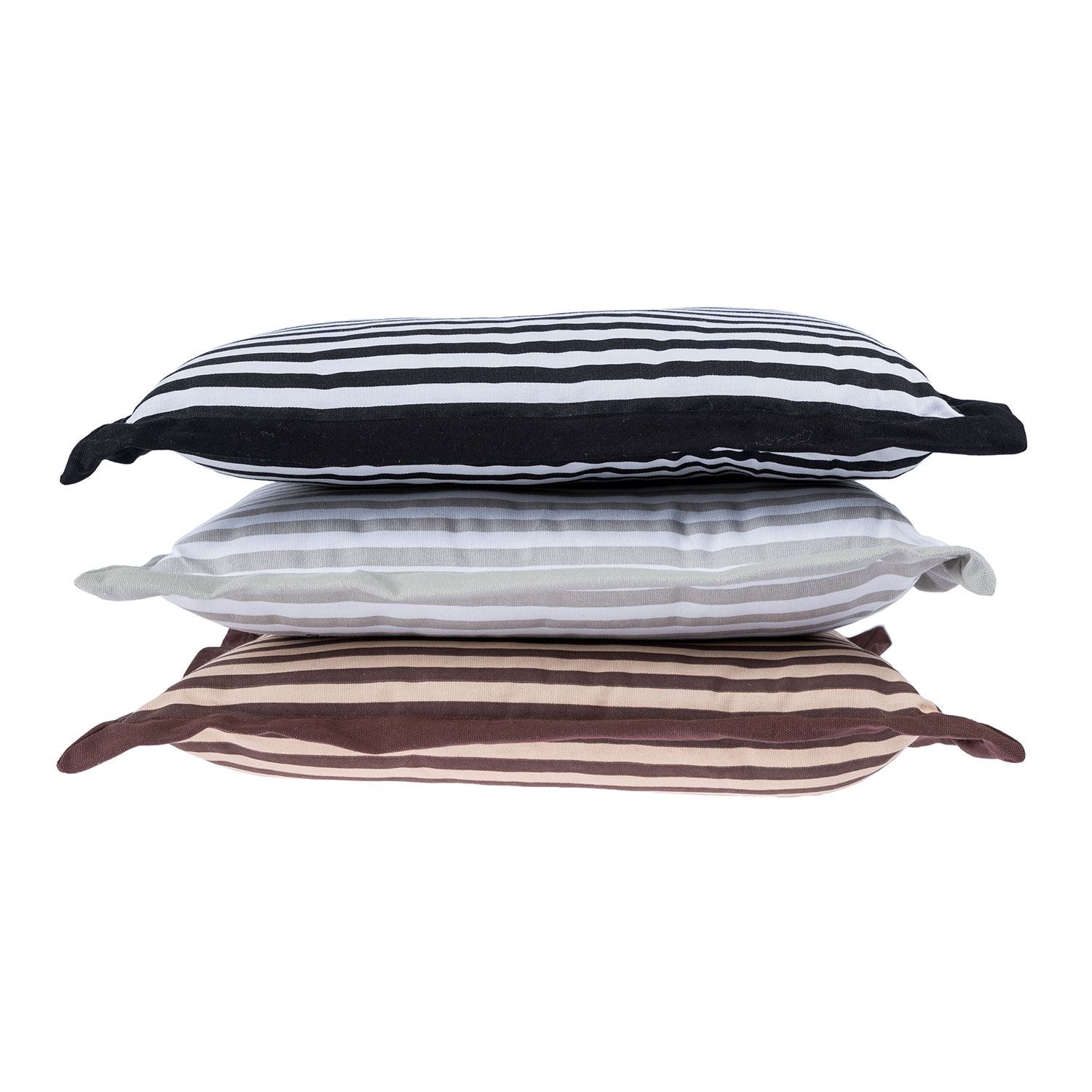 Striped Chair Seat Pad | 40cm x 40cm | Black & White