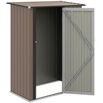 Outdoor Storage Shed Steel Garden Shed With Lockable Door | Brown