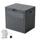 126l Waterproof Plastic Storage Box With Padlock – Lockable Wood-grain Outdoor & Indoor Container | Grey