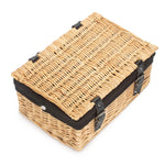 36cm Buff Wicker Empty Picnic Basket | One Size | Black