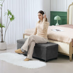 Storage Ottoman With Lid, 112cm Bench Chest Box | Grey