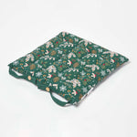 Christmas Seat Pad With Straps 100% Cotton 40 x 40cm | 40cm x 40cm | Green