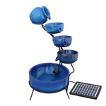 4 Tier Spilling Bowls Water Feature | Blue