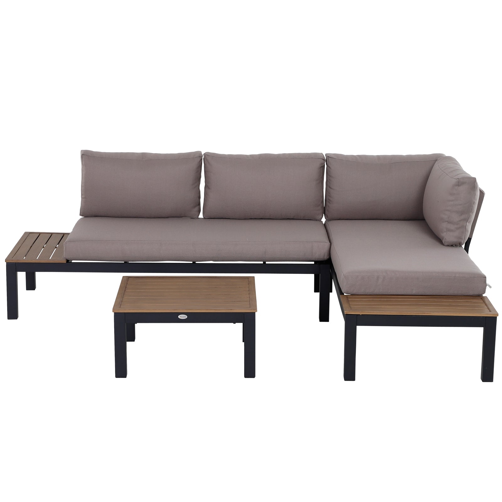 3pcs Garden Sofa Side Table Set W/ Cushions