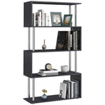 Wooden Storage Display Unit Bookcase Dividers S Shaped | One Size | Black