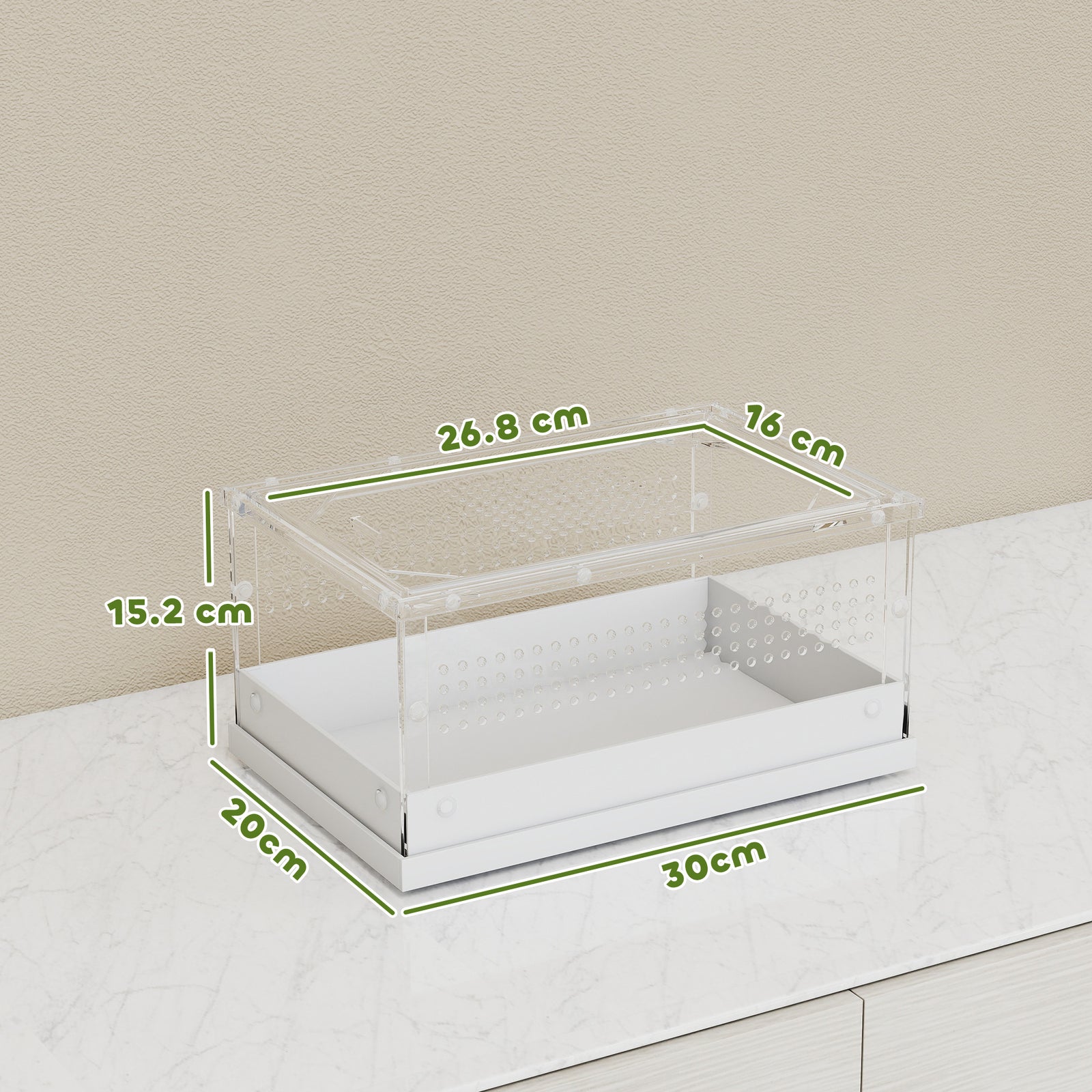 Reptile Terrarium, Vivarium Acrylic For Snake, Gecko | Small | Clear