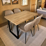 Colorado Dining Table With 4 Jaydn Leather Chairs | Tan