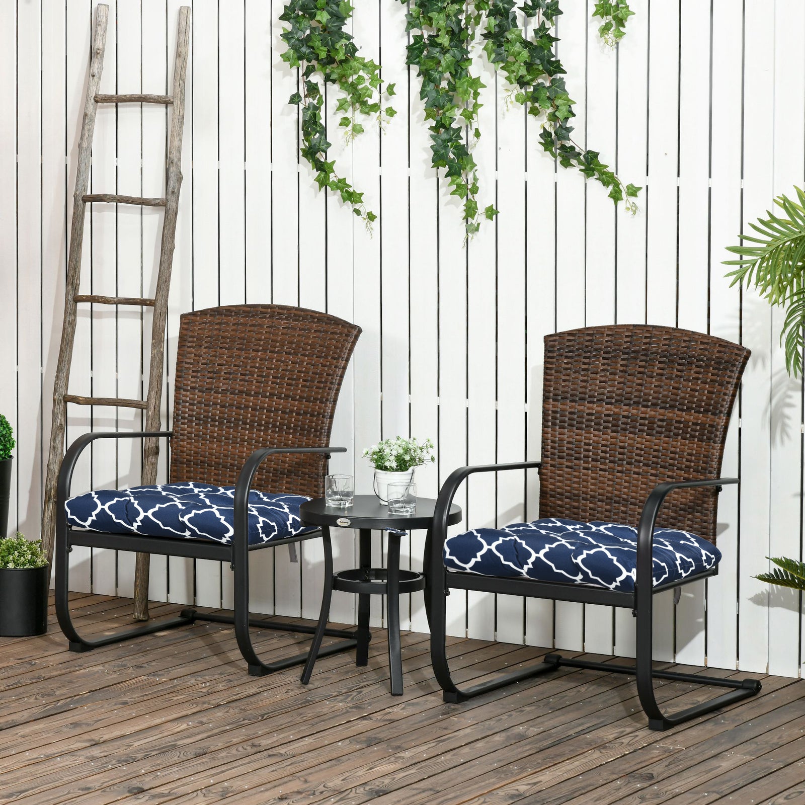 Set Of 2 Chair Cushions Seat Pads With Ties For Chairs