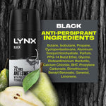 Black 72 Hrs Anti Sweat Anti-perspirant Body Spray For Men, 3x 150ml